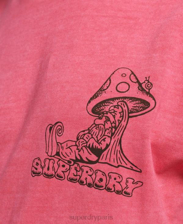 Superdry Hommes dans les bois t-shirt graphique D64Z4793 vêtements rose