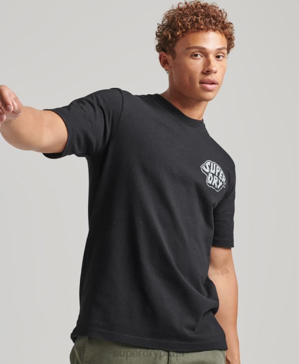 Superdry Hommes dans les bois t-shirt graphique D64Z4853 vêtements gris foncé