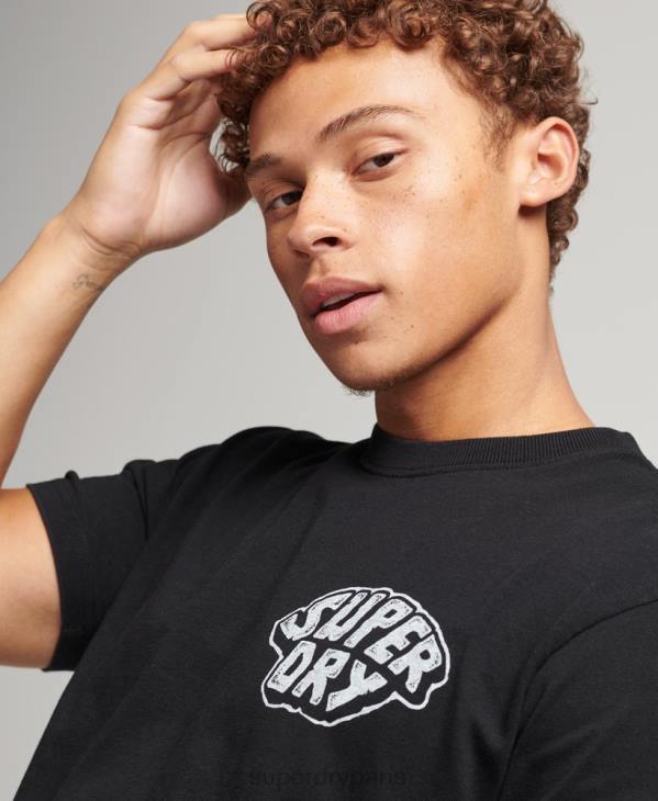 Superdry Hommes dans les bois t-shirt graphique D64Z4853 vêtements gris foncé