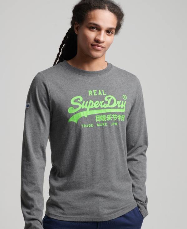 Superdry Hommes haut classique américain à logo vintage D64Z1553 vêtements gris