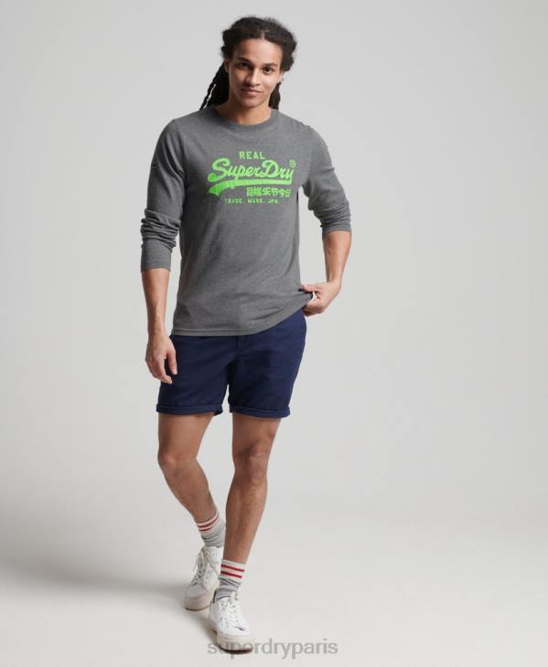 Superdry Hommes haut classique américain à logo vintage D64Z1553 vêtements gris