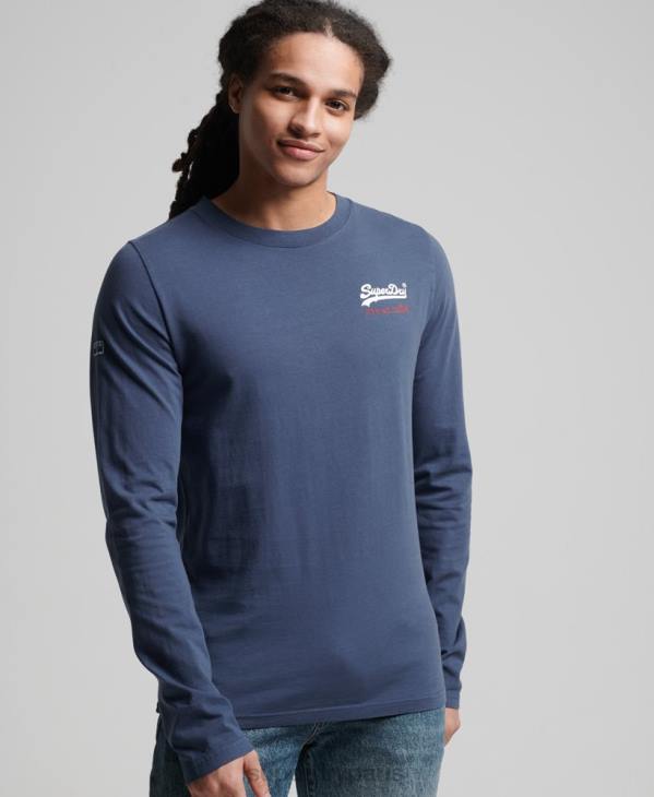 Superdry Hommes haut classique américain à logo vintage D64Z1560 vêtements bleu foncé