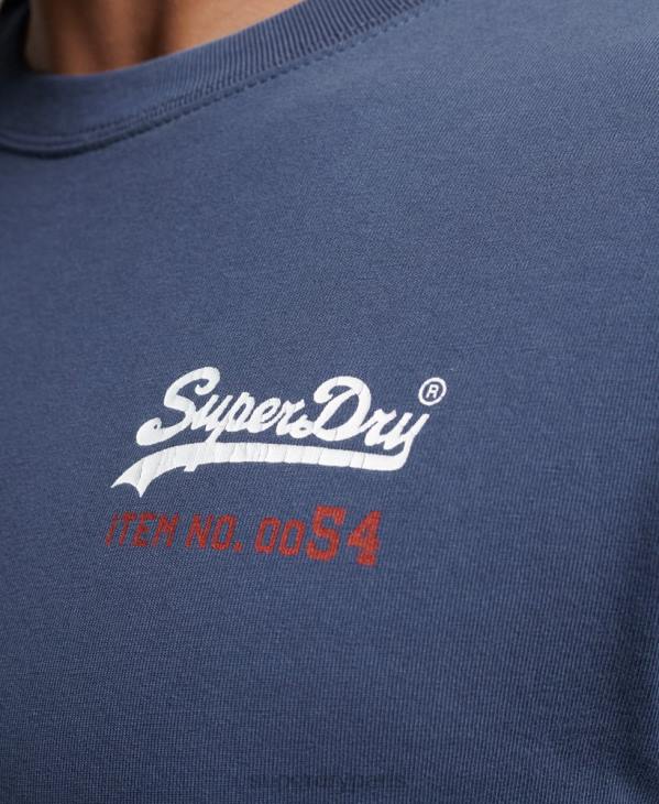 Superdry Hommes haut classique américain à logo vintage D64Z1560 vêtements bleu foncé