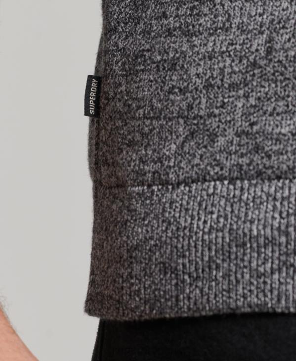 Superdry Hommes haut col tunisien essentiel en coton bio D64Z1512 vêtements gris