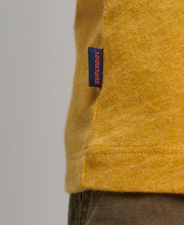 Superdry Hommes haut de baseball essentiel à manches longues en coton biologique D64Z1484 vêtements jaune