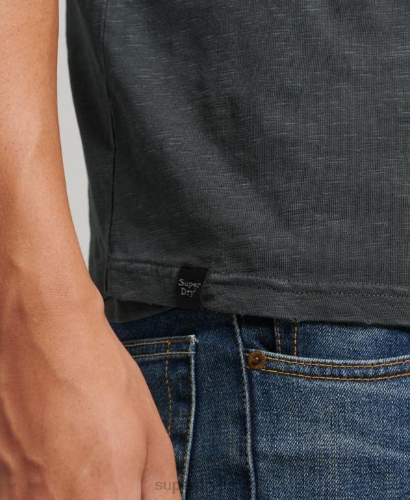 Superdry Hommes haut de baseball surteint à manches longues D64Z1506 vêtements gris foncé