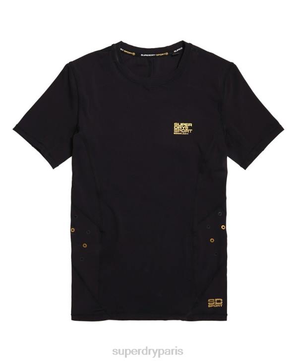 Superdry Hommes haut de compression performant à manches courtes D64Z5380 vêtements noir