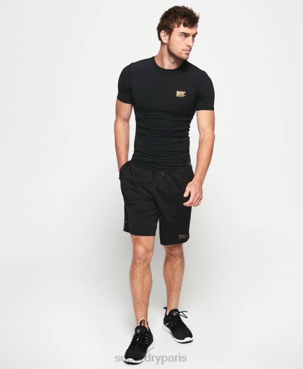 Superdry Hommes haut de compression performant à manches courtes D64Z5380 vêtements noir