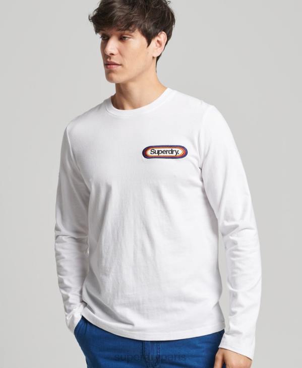 Superdry Hommes haut de saison à logo vintage D64Z1530 vêtements blanc