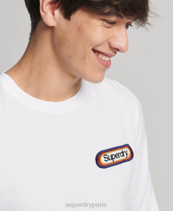 Superdry Hommes haut de saison à logo vintage D64Z1530 vêtements blanc