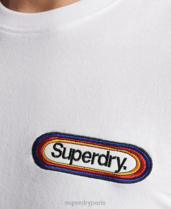 Superdry Hommes haut de saison à logo vintage D64Z1530 vêtements blanc