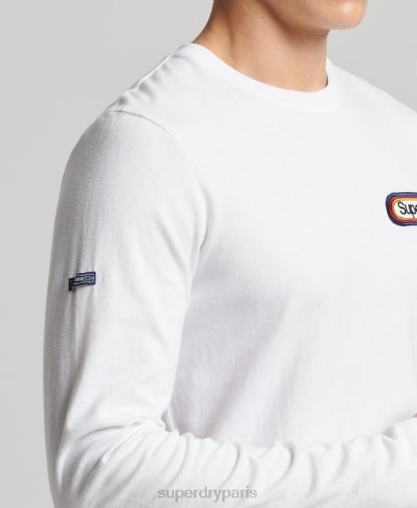 Superdry Hommes haut de saison à logo vintage D64Z1530 vêtements blanc
