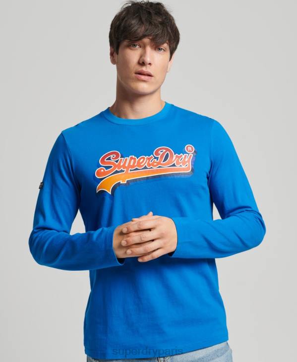 Superdry Hommes haut de saison à logo vintage D64Z1566 vêtements bleu