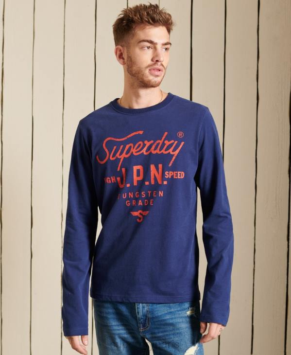 Superdry Hommes haut de travail style script D64Z1580 vêtements bleu
