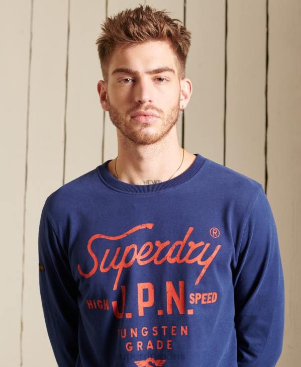 Superdry Hommes haut de travail style script D64Z1580 vêtements bleu