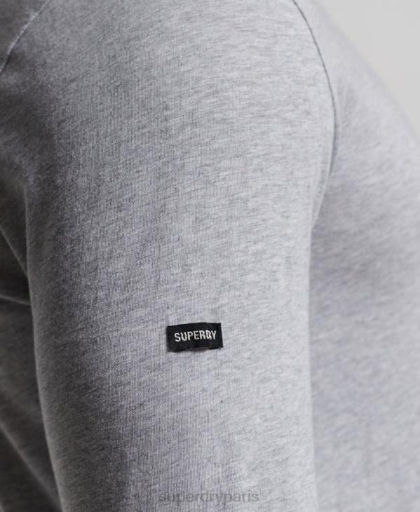 Superdry Hommes haut en jersey flammé de coton bio à manches longues D64Z6402 vêtements gris foncé