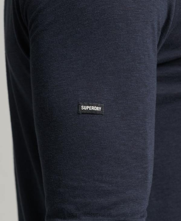 Superdry Hommes haut en jersey flammé de coton bio à manches longues D64Z6479 vêtements marine