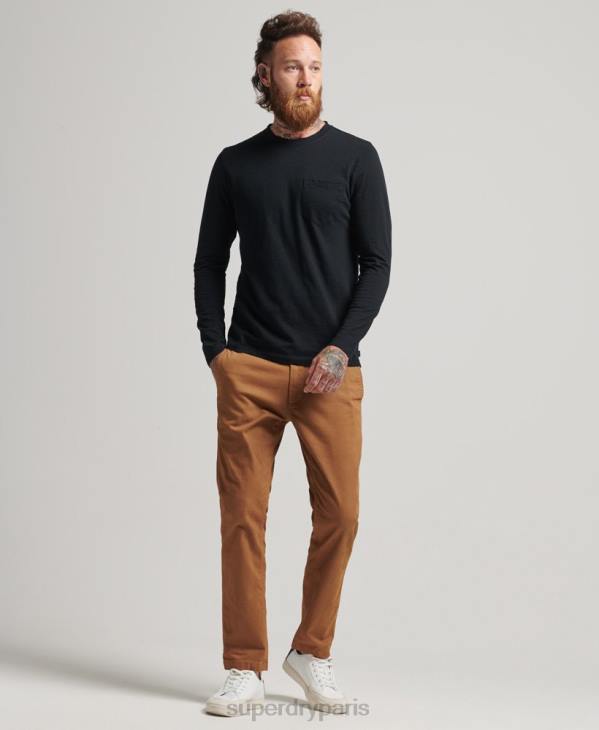 Superdry Hommes haut en jersey flammé à manches longues D64Z1489 vêtements noir