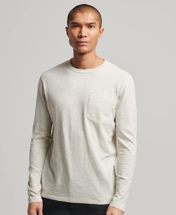Superdry Hommes haut en jersey flammé à manches longues D64Z1516 vêtements blanc