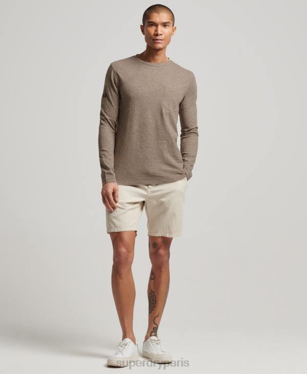 Superdry Hommes haut en jersey flammé à manches longues D64Z1532 vêtements brun