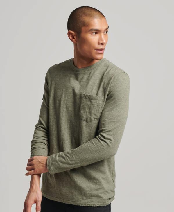 Superdry Hommes haut en jersey flammé à manches longues D64Z1541 vêtements kaki