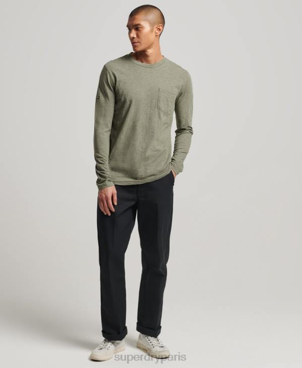 Superdry Hommes haut en jersey flammé à manches longues D64Z1541 vêtements kaki