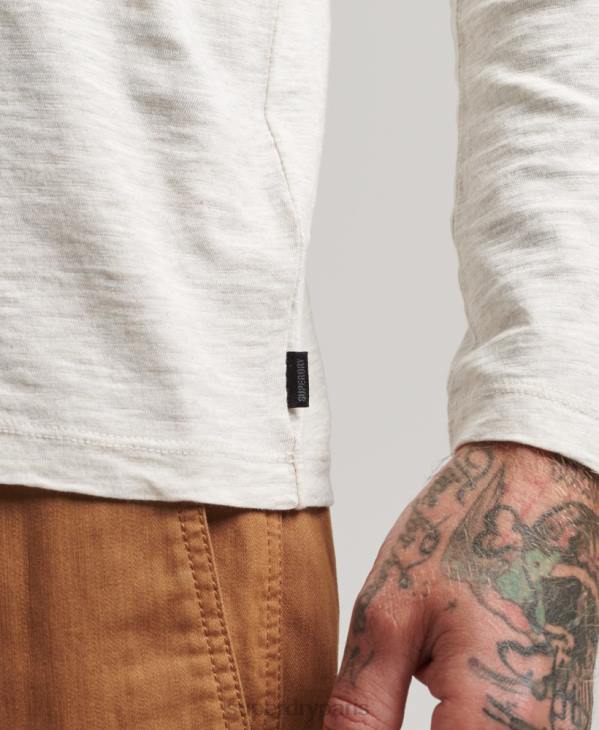 Superdry Hommes haut en jersey flammé à manches longues D64Z6396 vêtements crème
