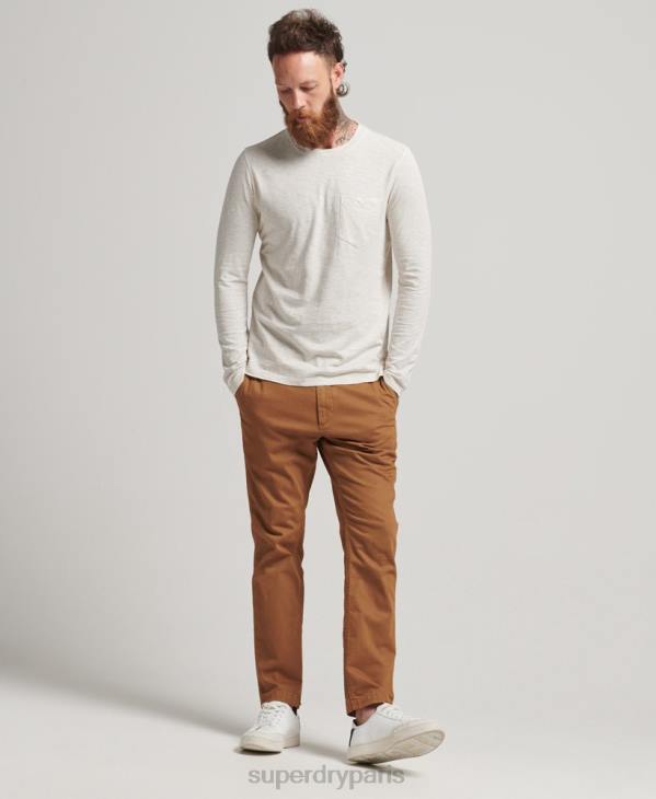Superdry Hommes haut en jersey flammé à manches longues D64Z6396 vêtements crème
