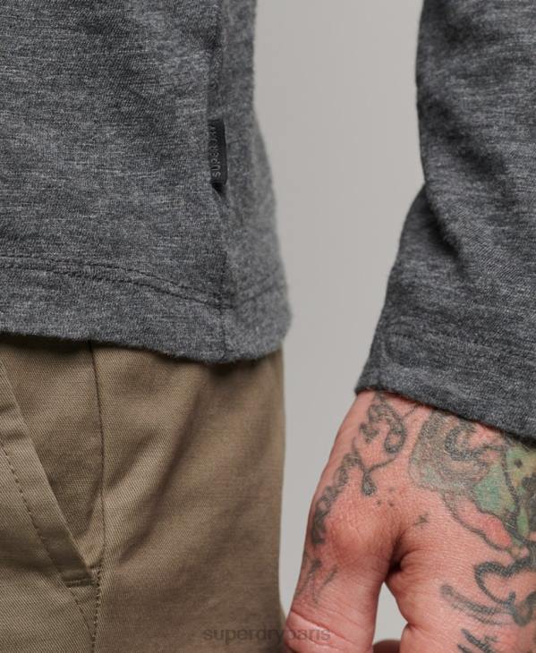 Superdry Hommes haut en jersey flammé à manches longues D64Z6449 vêtements gris foncé