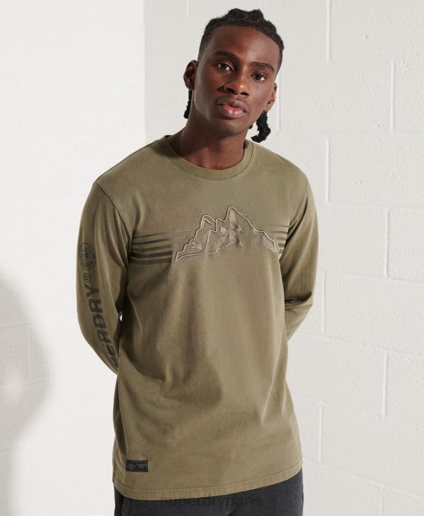 Superdry Hommes haut graphique à manches longues D64Z1576 vêtements vert
