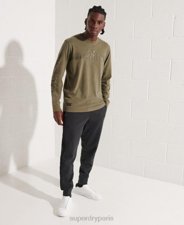 Superdry Hommes haut graphique à manches longues D64Z1576 vêtements vert