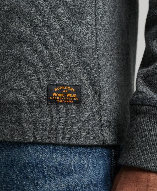 Superdry Hommes haut henley à manches longues en coton bio D64Z6458 vêtements gris foncé