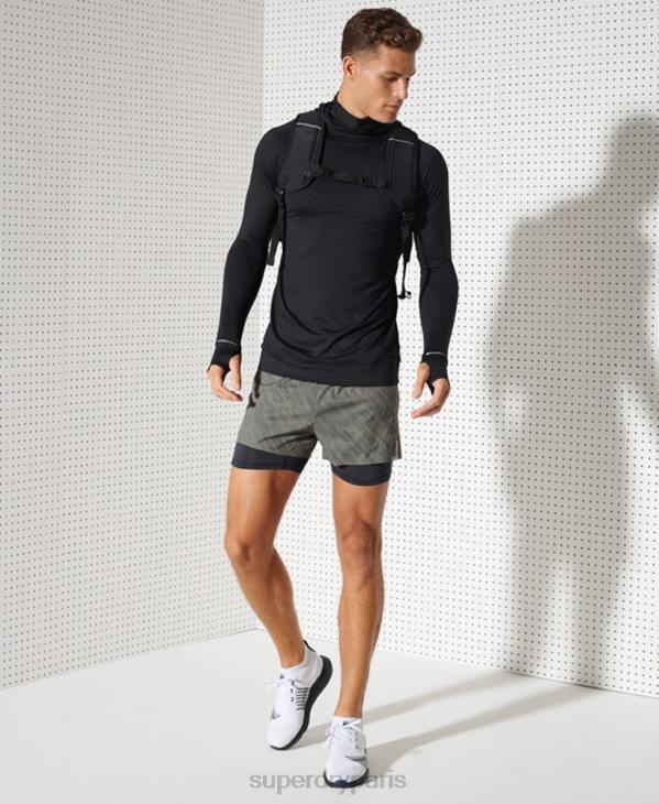 Superdry Hommes haut intermédiaire à capuche run D64Z1437 vêtements noir