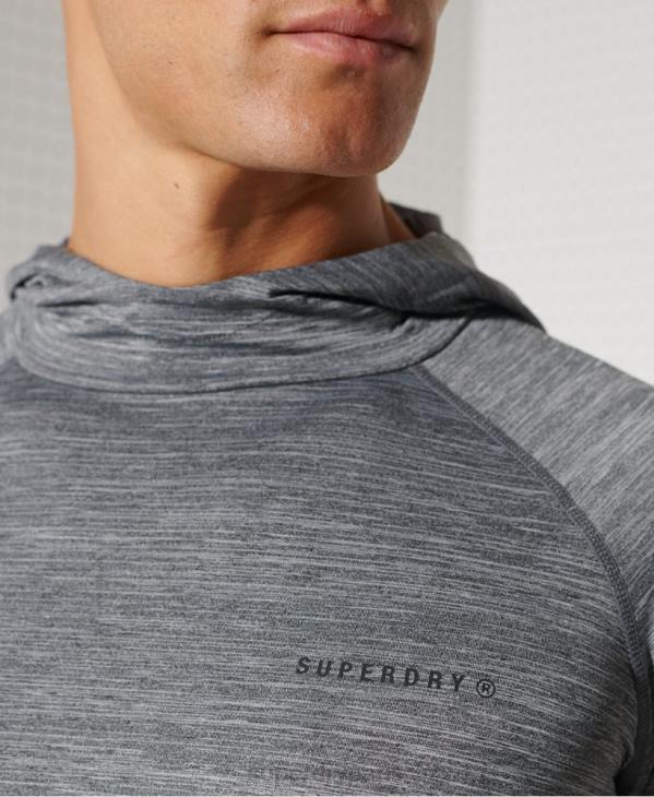 Superdry Hommes haut intermédiaire à capuche run D64Z1439 vêtements gris foncé