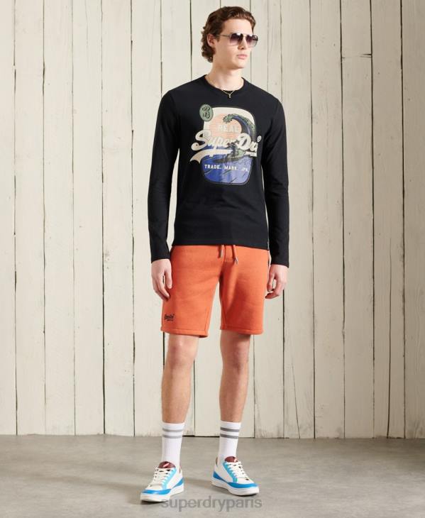 Superdry Hommes haut itago à manches longues et logo vintage D64Z1573 vêtements noir