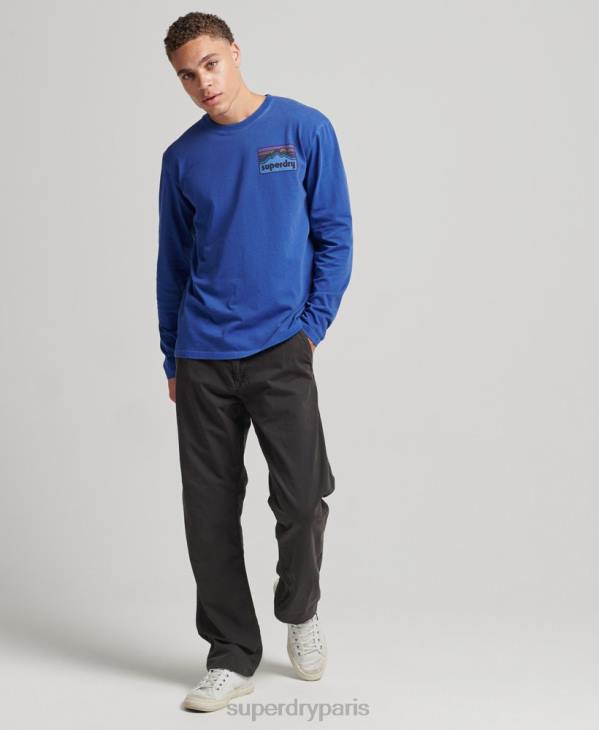 Superdry Hommes haut à manches longues 90s terrain D64Z6404 vêtements marine