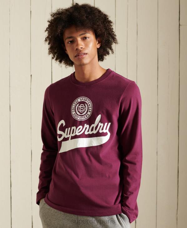 Superdry Hommes haut à manches longues D64Z1585 vêtements violet