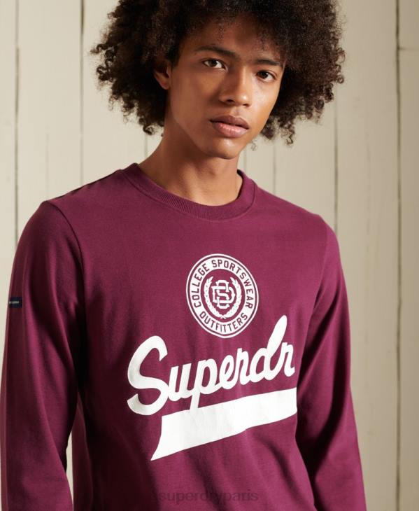 Superdry Hommes haut à manches longues D64Z1585 vêtements violet