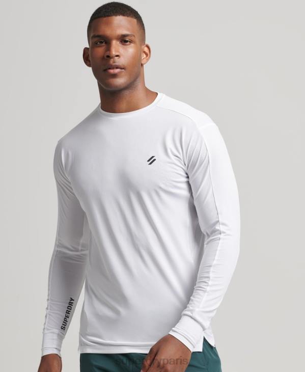 Superdry Hommes haut à manches longues D64Z5388 vêtements blanc