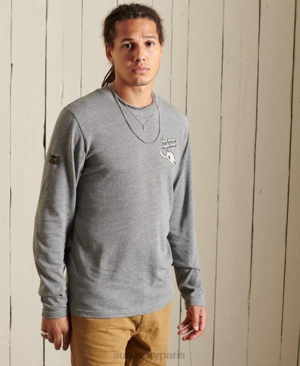 Superdry Hommes haut à manches longues Heritage Mountain D64Z6470 vêtements gris clair