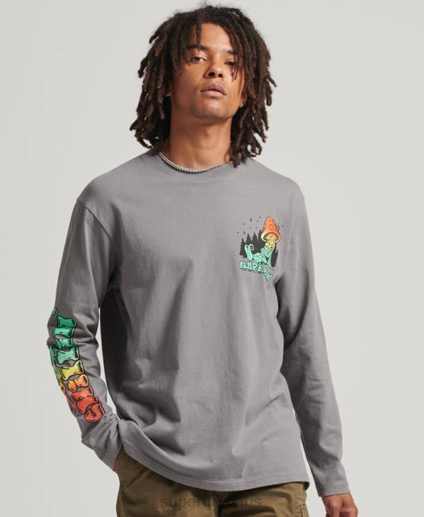 Superdry Hommes haut à manches longues dans les bois D64Z1519 vêtements gris foncé