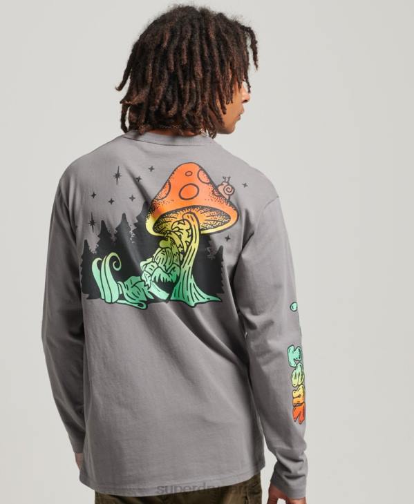 Superdry Hommes haut à manches longues dans les bois D64Z1519 vêtements gris foncé