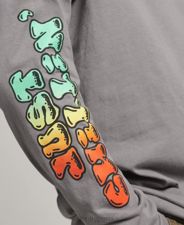 Superdry Hommes haut à manches longues dans les bois D64Z1519 vêtements gris foncé