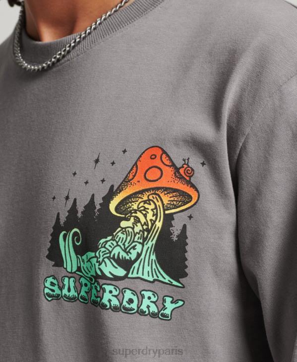 Superdry Hommes haut à manches longues dans les bois D64Z1519 vêtements gris foncé
