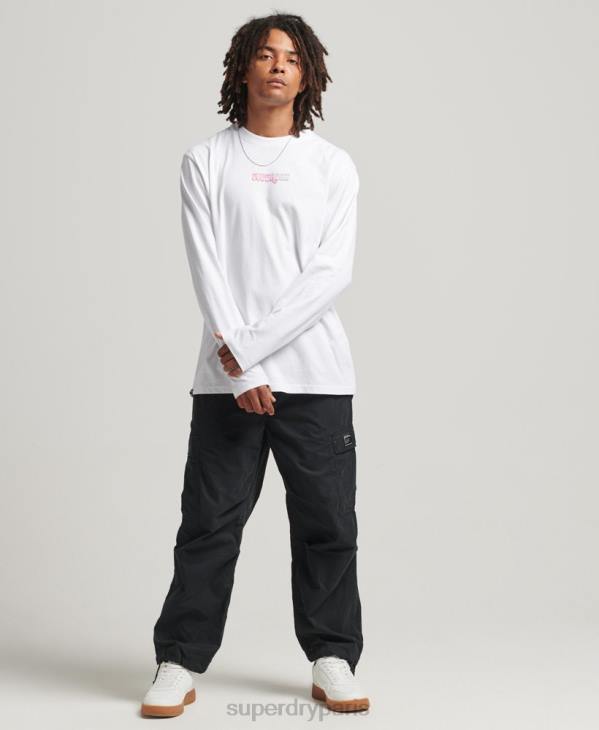 Superdry Hommes haut à manches longues dans les bois D64Z1537 vêtements blanc