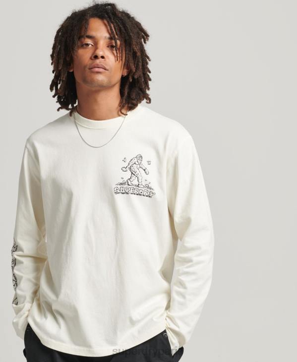 Superdry Hommes haut à manches longues dans les bois D64Z1538 vêtements blanc