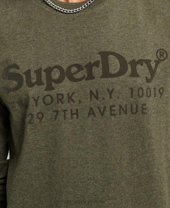 Superdry Hommes haut à manches longues et logo ton sur ton D64Z1569 vêtements kaki