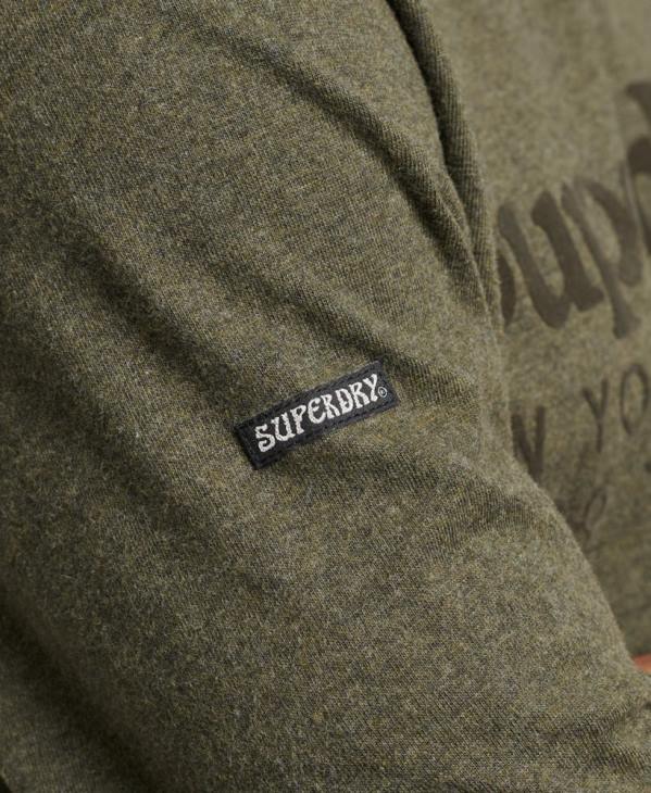 Superdry Hommes haut à manches longues et logo ton sur ton D64Z1569 vêtements kaki