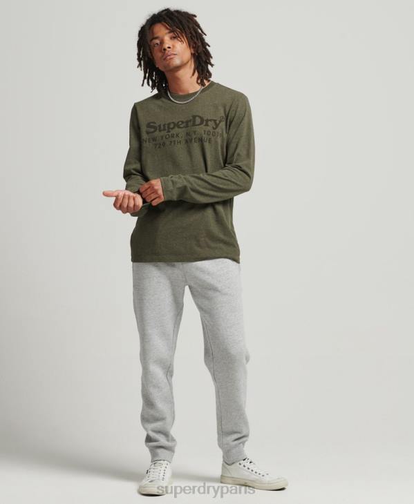 Superdry Hommes haut à manches longues et logo ton sur ton D64Z1569 vêtements kaki