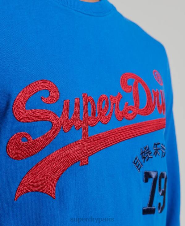 Superdry Hommes haut à manches longues et logo vintage D64Z1565 vêtements bleu